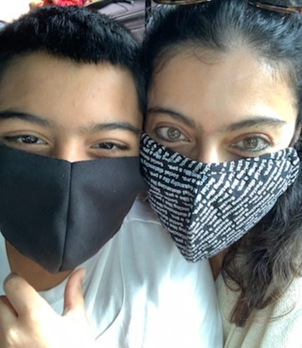 Kajol and her son Yug make a masked appearance on social media  