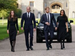 To pay their respects, William, Kate, Meghan, and Harry visited Windsor
