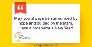 May you always be surrounded by hope and guided by the stars. Have a prosperous New Year!