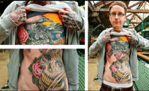Mandala-Inspired Raven Tattoo on Stomach