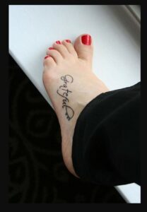 Blessed Tattoo on Foot with Heart 