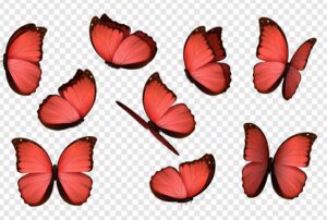 Mini-sized Red Butterfly Tattoo Design