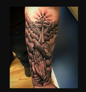 Religious Tattoo on Forearm 