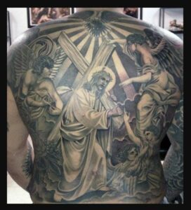Religious Upper Back Tattoo