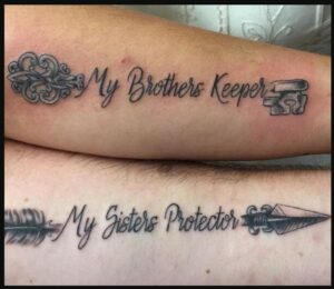 Superhero Brother and Sister Tattoos