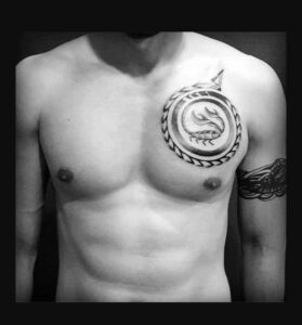 Scorpio Tattoo on Chest Side Piece