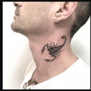Small Scorpio Tattoo Over Neck