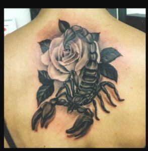 Feminine Scorpio Tattoos with A Rose Print