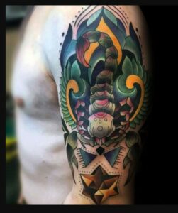 Colorful Scorpion Tattoo Forearm Ink