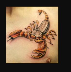 Scorpio Tattoo on Hand Colorful Print