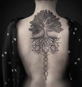 Tree Of Life Spine Tattoos