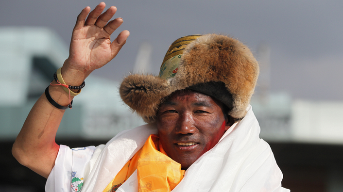A Sherpa from Nepal has broken the record for the most ascents of Everest with 27.