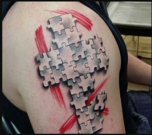 Puzzle Piece Design Tattoos