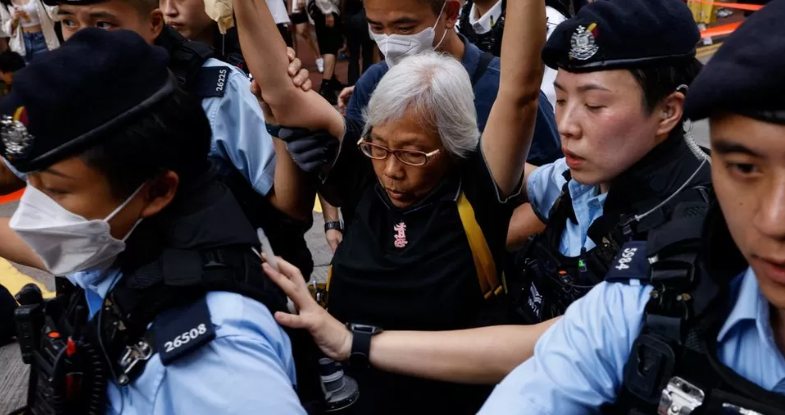 On the anniversary of Tiananmen Square Hong Kong police detained 23 individuals.