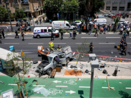 7 injured in Tel Aviv stabbing and ramming attack; terrorist slain by armed citizen.