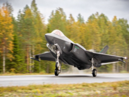 Lockheed Martin F-35A Fighter Aircraft Land on Highway