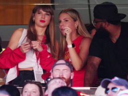 Taylor Swift supports Travis Kelce during a Kansas City Chiefs match.