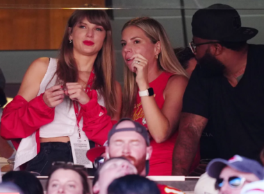 Taylor Swift supports Travis Kelce during a Kansas City Chiefs match.