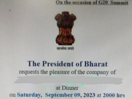 India's Modi government changed the country's name on a G20 dinner invitation to Bharat.