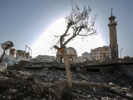 More than sixty mosques were demolished in Gaza.