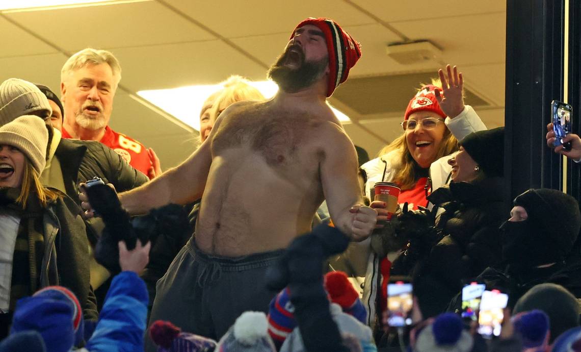 Travis Kelce Says Taylor Swift Loved Jason Kelce's Shirtless Celebration